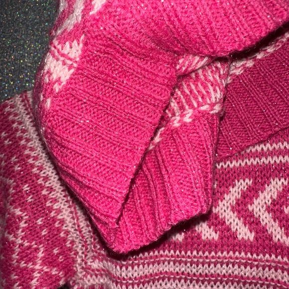 Girl’s Pink and White Patterned Hooded Cardigan - Picture 4 of 4